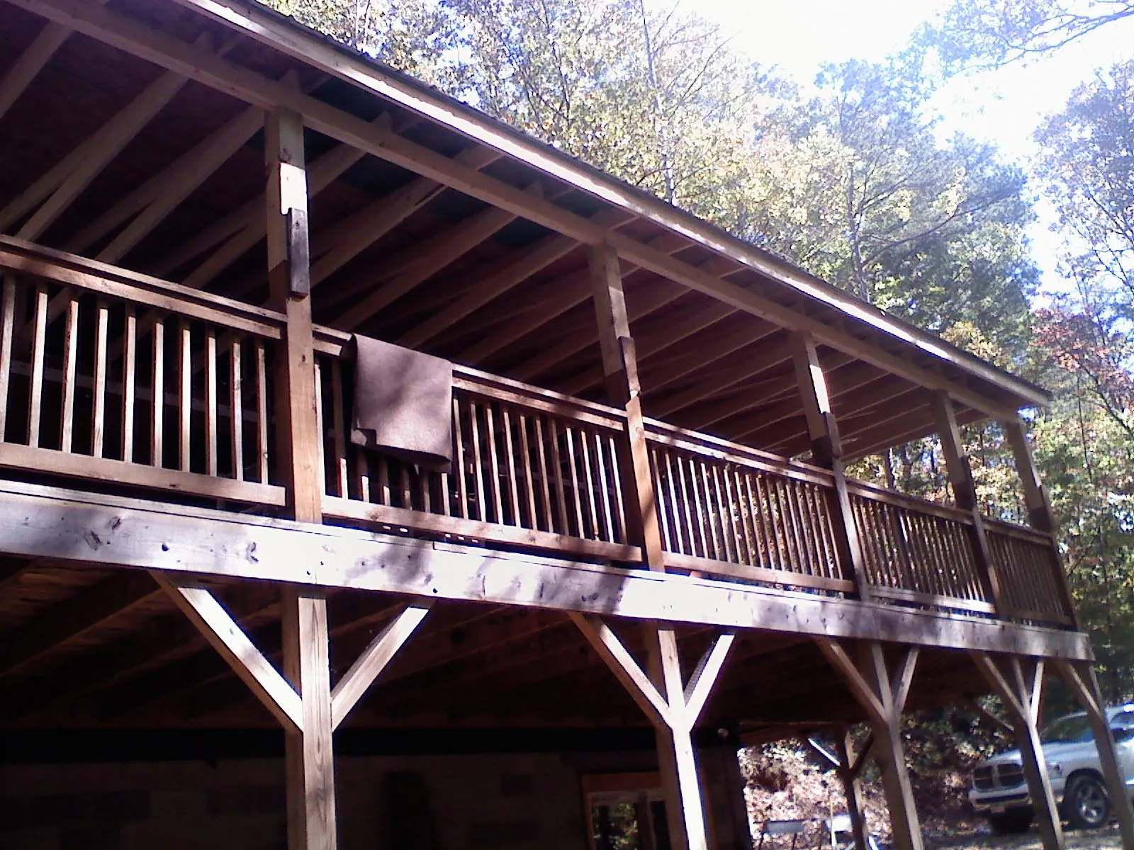 Timber framing under a new elevated porch and deck — Roof Leak Repair in Vernal by Roofing Brothers